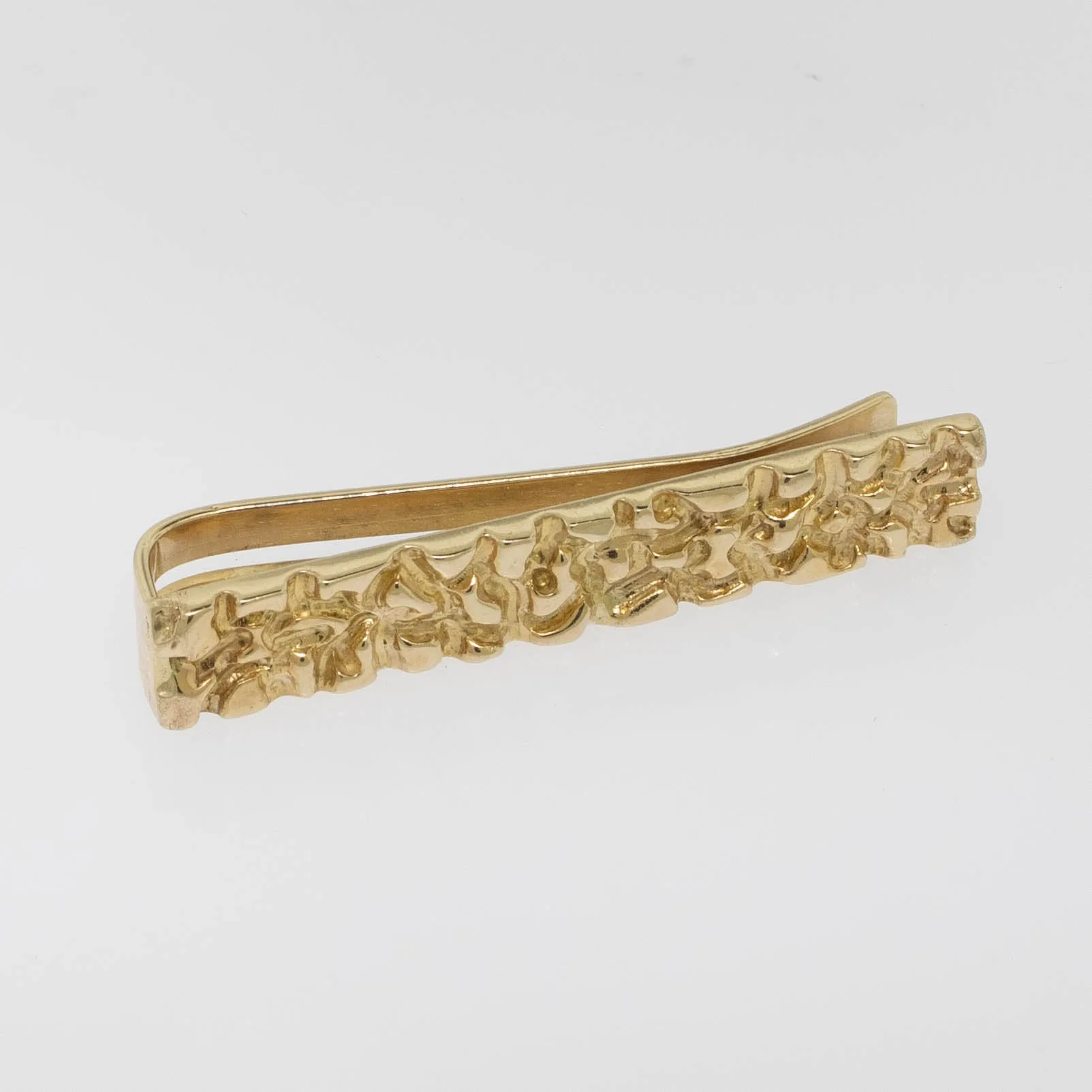 10K Yellow Gold Nugget Style Money Clip Preowned Jewelry