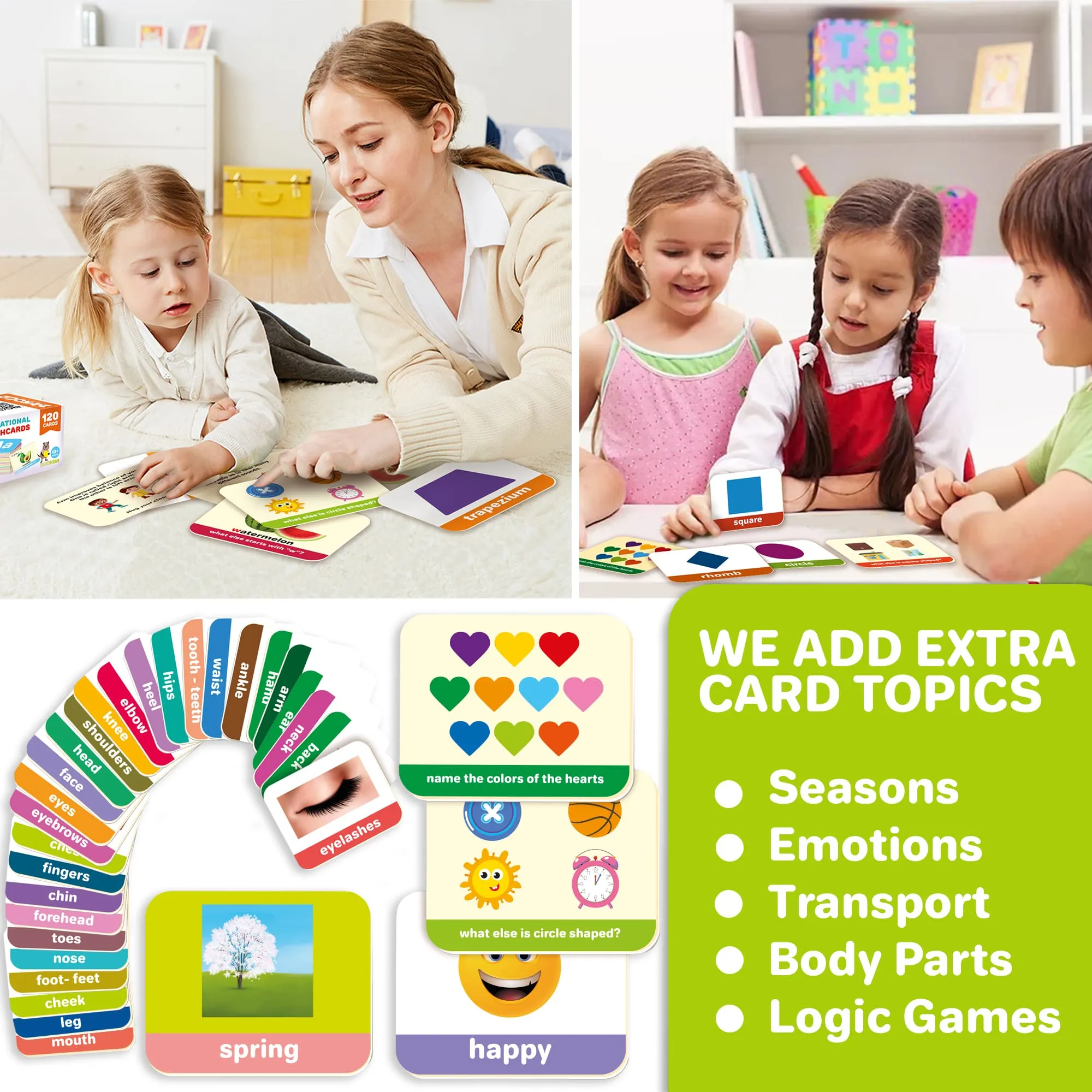 120 Learning Flash Cards for Toddlers | ABC, Numbers, Colors