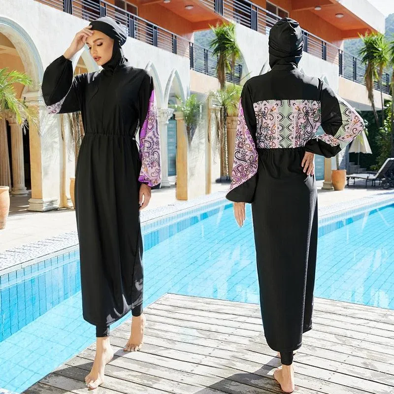 3 piece Maxi Length Plus Size Burkini Swimwear for Women