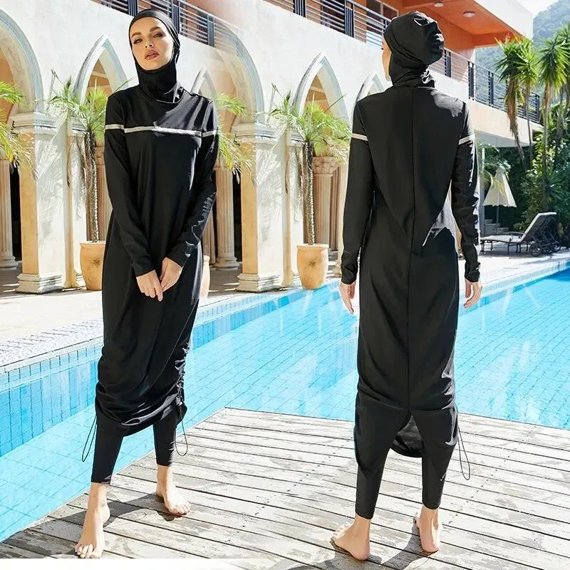 3 piece Maxi Length Plus Size Burkini Swimwear for Women