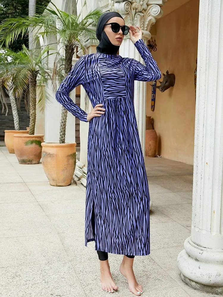 3 piece Maxi Length Plus Size Burkini Swimwear for Women