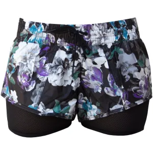 Adidas by Stella McCartney Womens Run Dark Blossom 2-In-1 Short Black/Deep Forest Purple AX7269