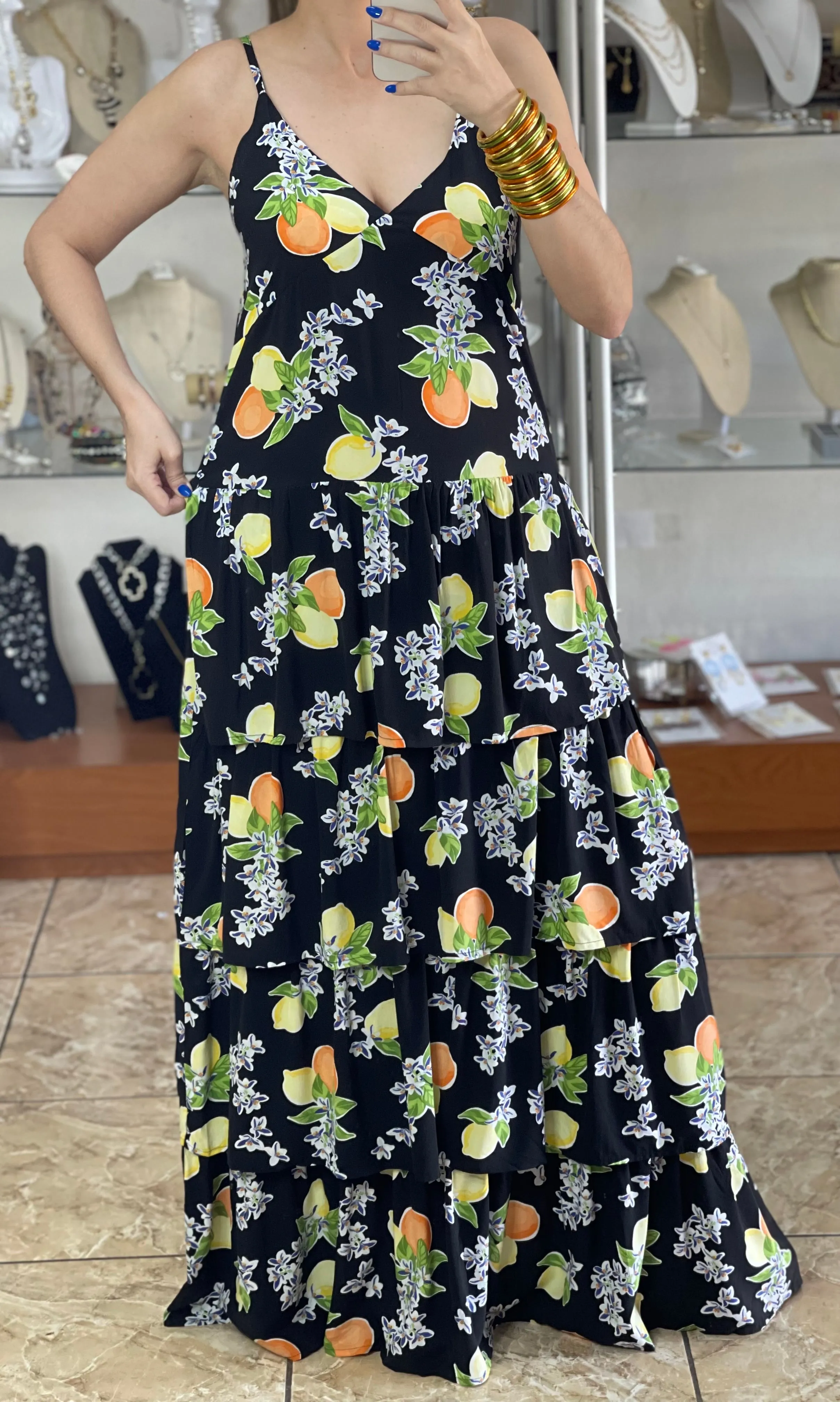 Black Lemons Maxi Dress