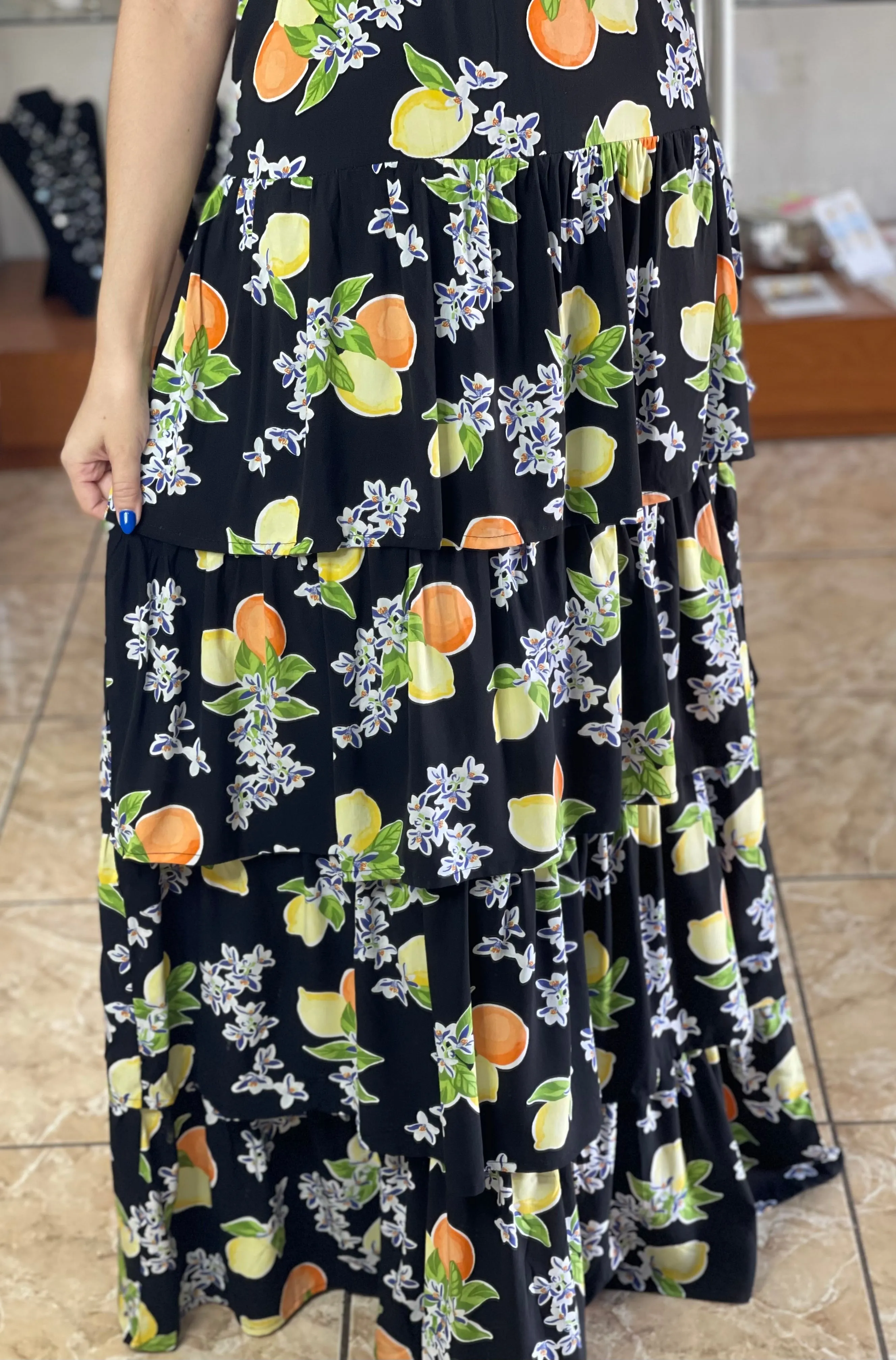 Black Lemons Maxi Dress