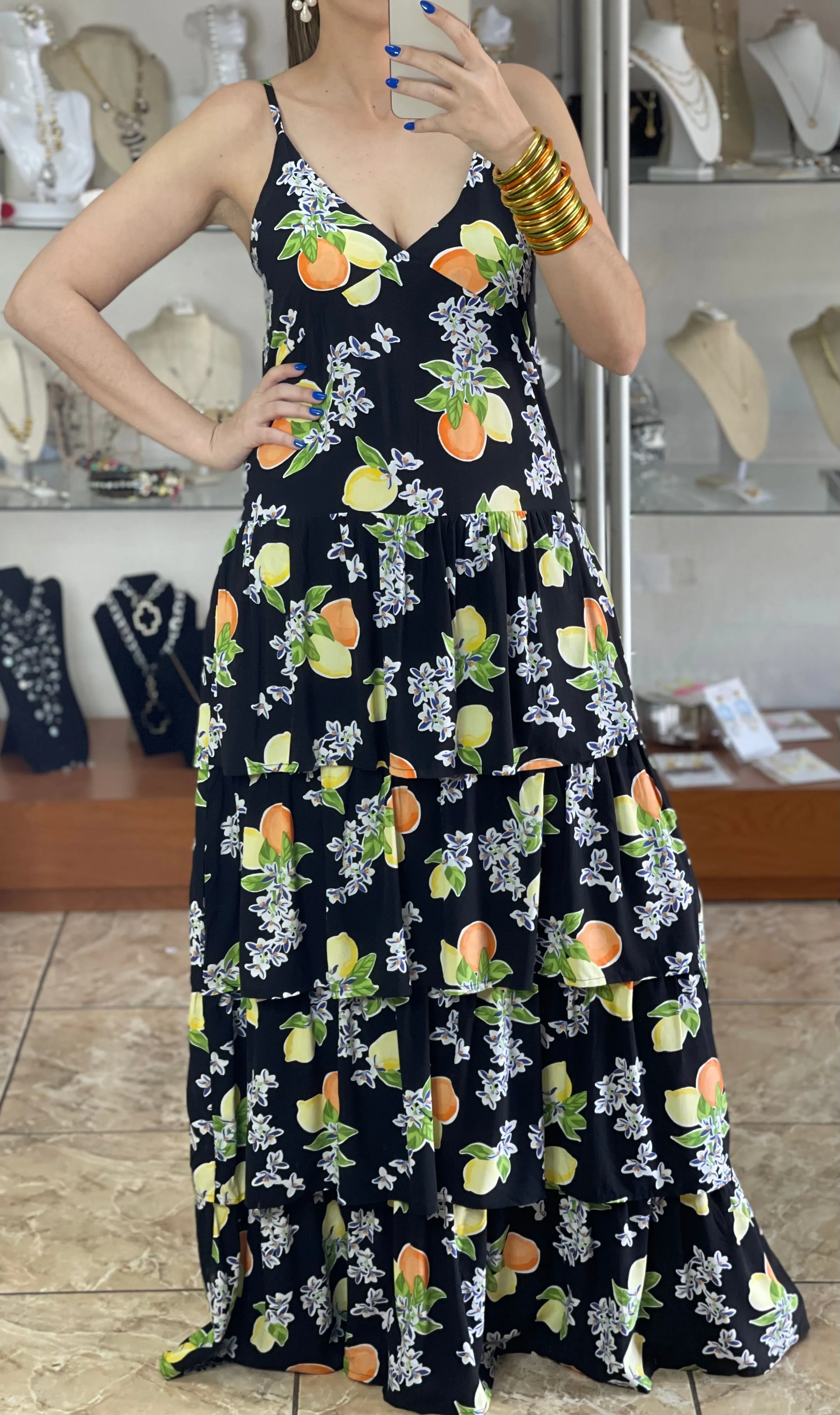 Black Lemons Maxi Dress