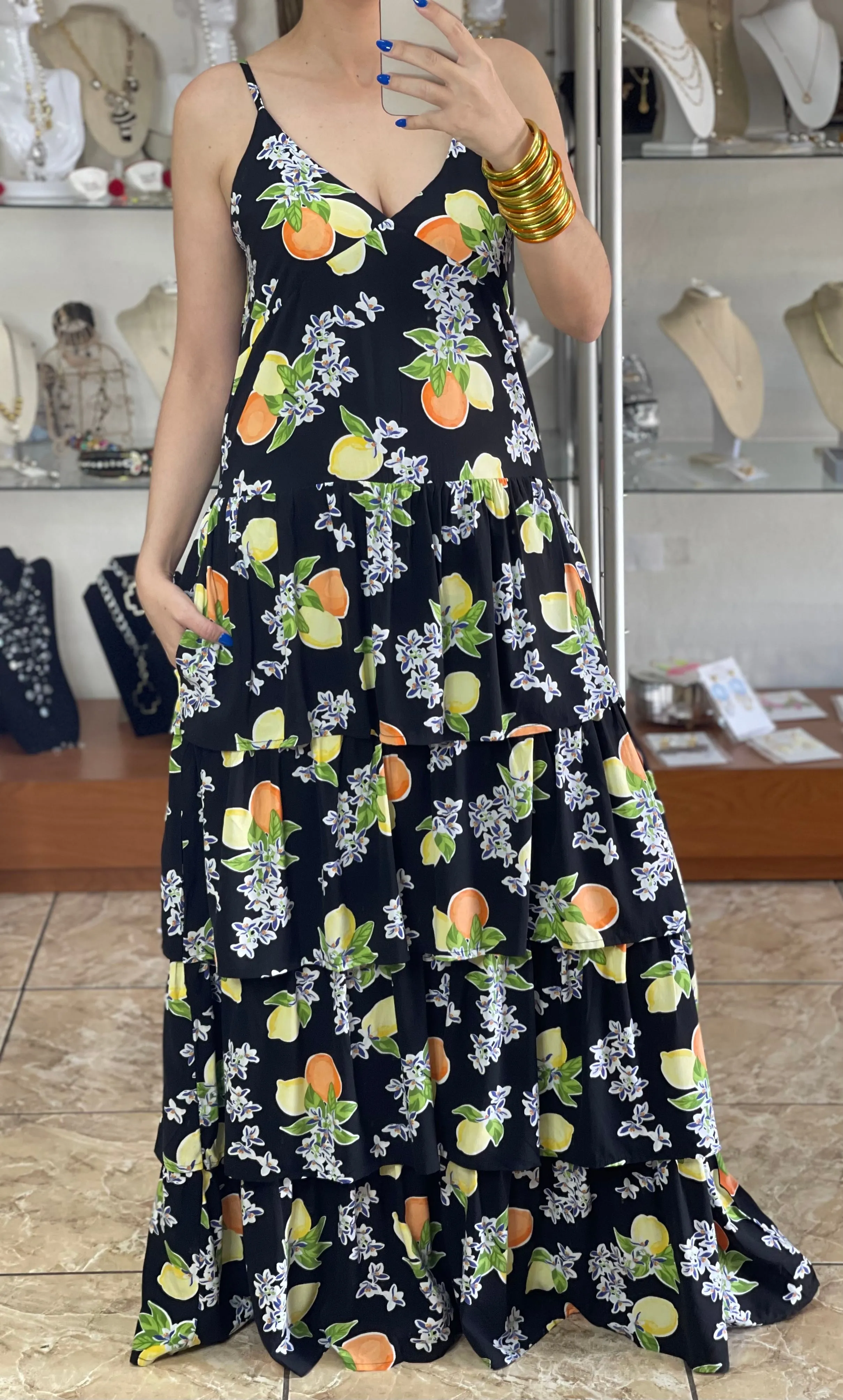 Black Lemons Maxi Dress