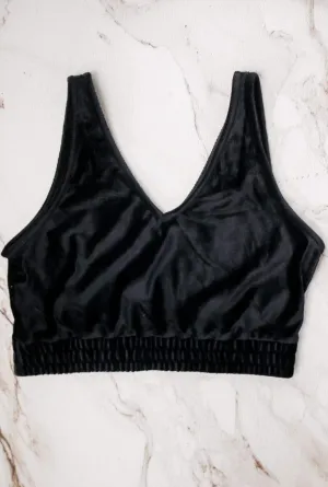 Black Velvet Crop Top