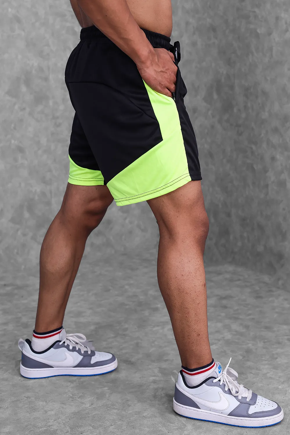 Block Training Shorts- Neon Green