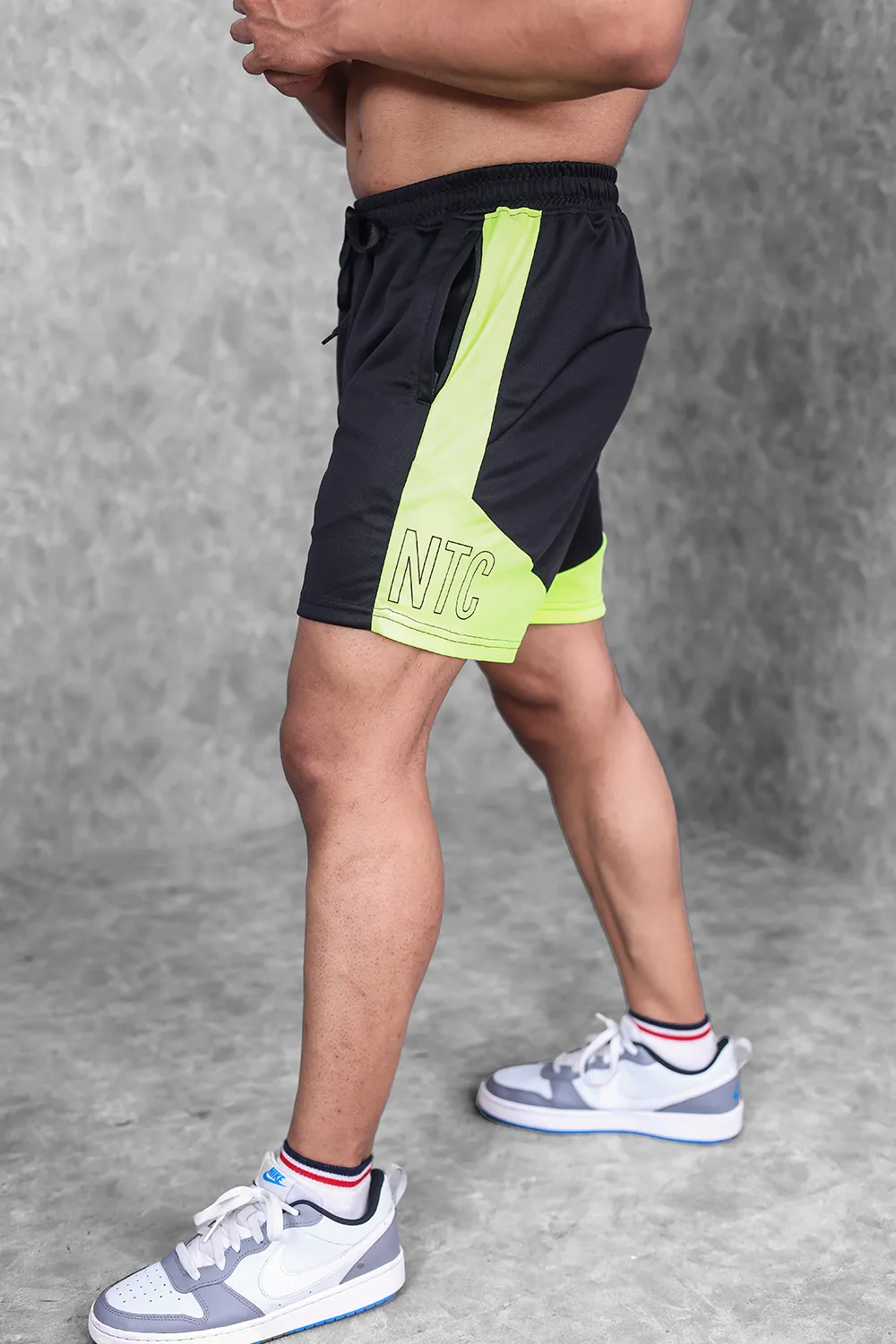 Block Training Shorts- Neon Green