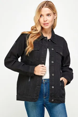 Blue Age Women's Denim  Jacket with Fleece Hoodies