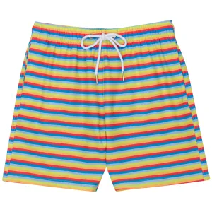 Boys Swim Trunks Boxer Brief Liner (sizes 6-14) | “Sunny Stripe"