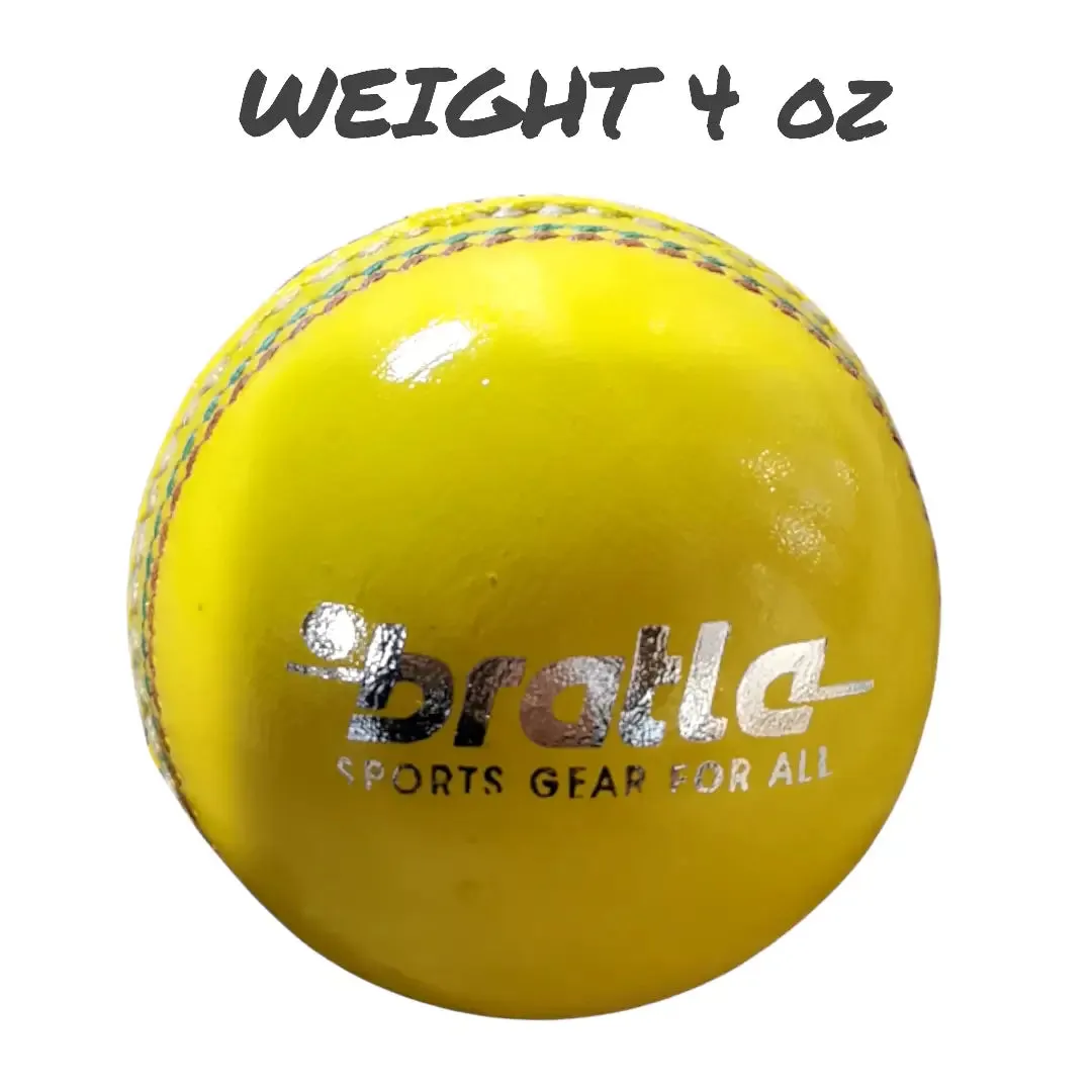 Bratla Indoor Cricket Ball Yellow Lightweight Specifically Designed for Indoor Games