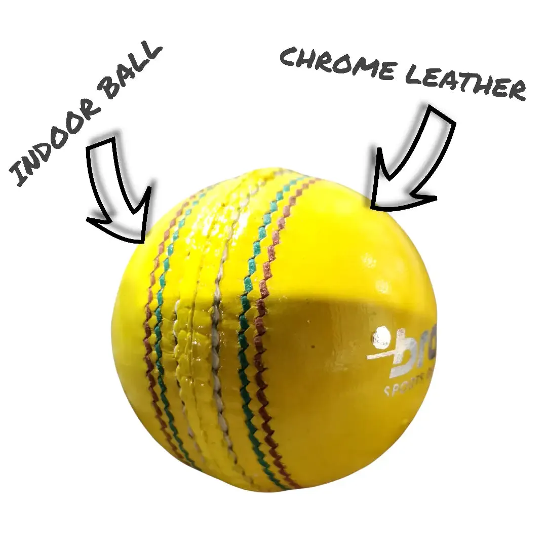 Bratla Indoor Cricket Ball Yellow Lightweight Specifically Designed for Indoor Games