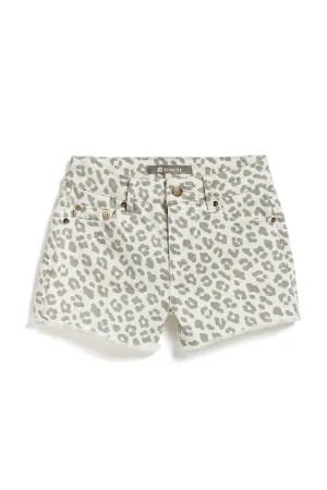 Brittany - Leopard Print Fray Hem Shorts