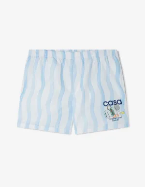 Casablanca Blue Wave Swim Trunks