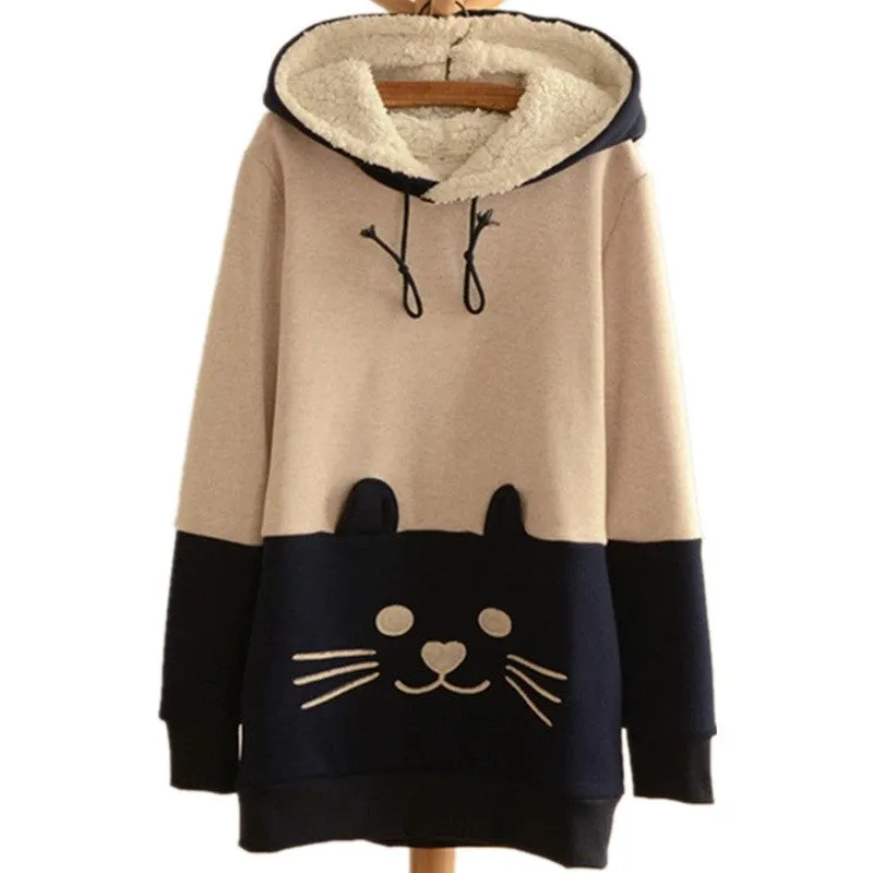 Cat Face Tail SweatShirts Hoodies