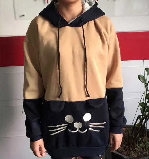 Cat Face Tail SweatShirts Hoodies