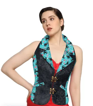 Cat Gothic Ladies Waistcoat