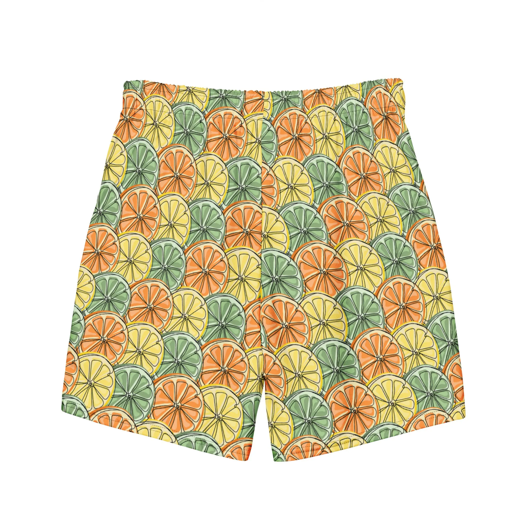 Citrus fruit pattern swim trunks for men’s