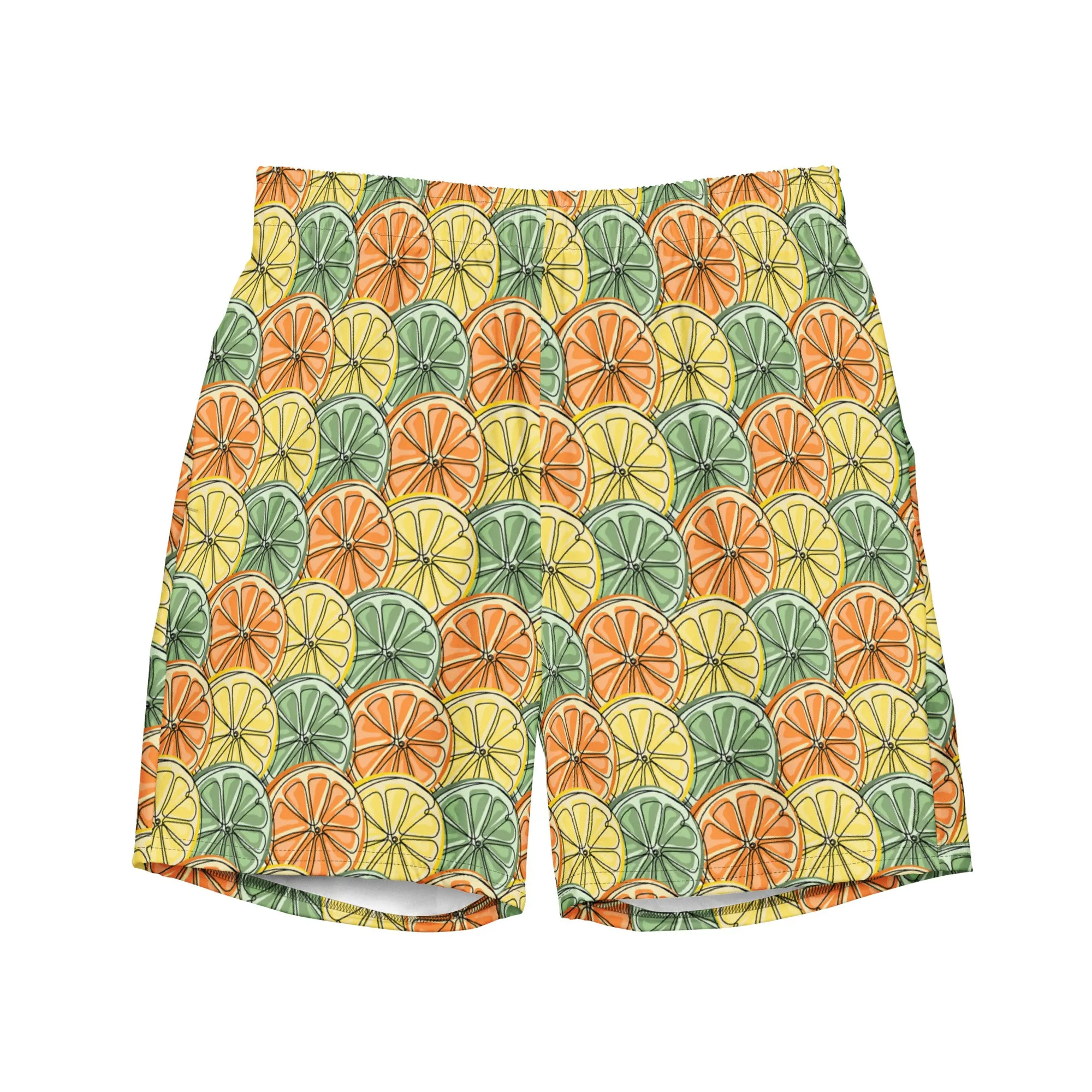 Citrus fruit pattern swim trunks for men’s