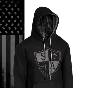 Classic Lined Hoodie | Blackout American Flag