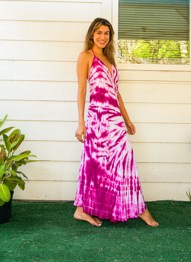 D12- Shibori Hand Dyed Goddess Boho Maxi Dress