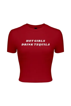 Drink Tequila Crop Top (Red)