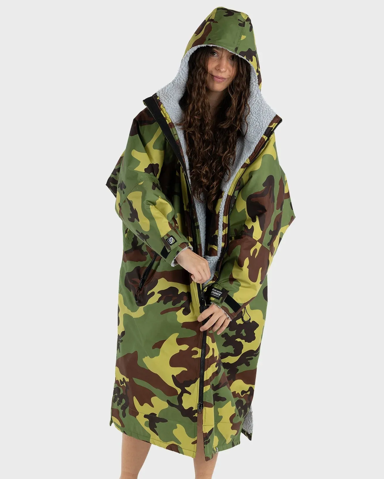 Dryrobe Advance LONG Sleeve Changing Robe V3 - Camo / Grey