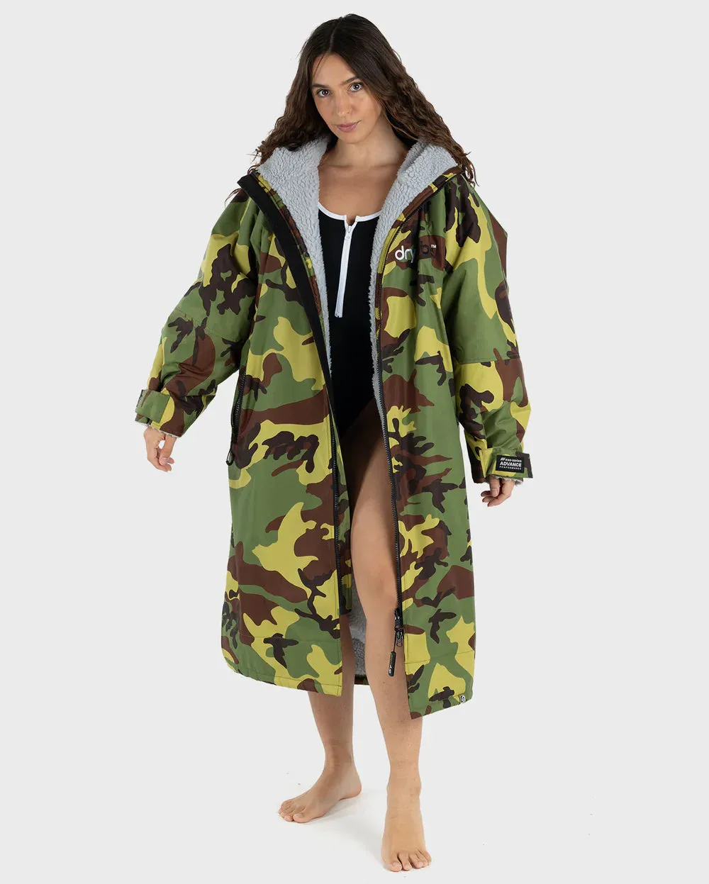 Dryrobe Advance LONG Sleeve Changing Robe V3 - Camo / Grey