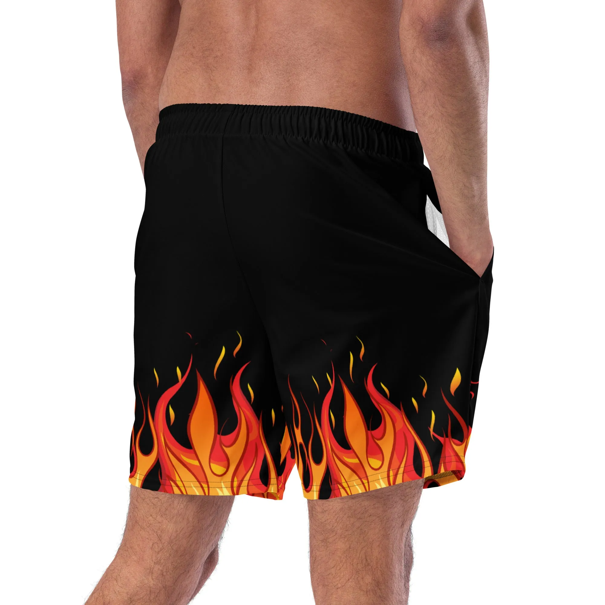 Fire flame swim trunk for men's