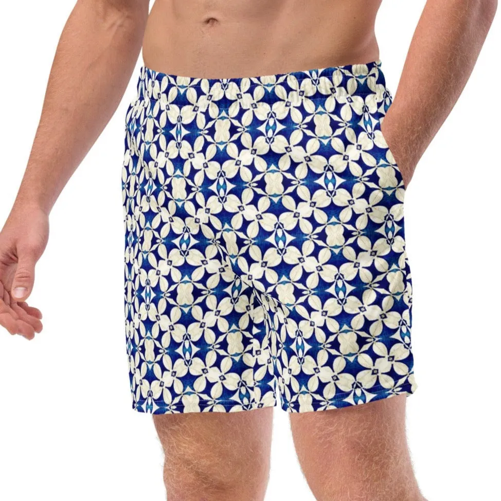 Floral print swimming trunks for men