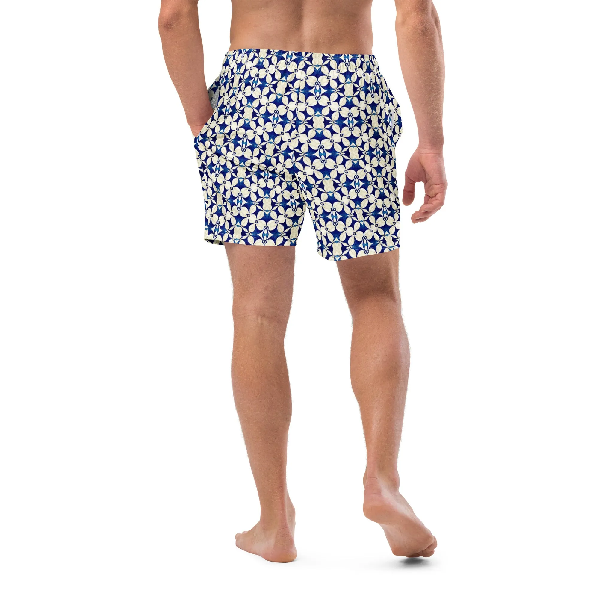 Floral print swimming trunks for men