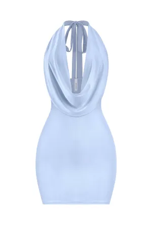 Gaia Halter Mini Dress (Baby Blue)