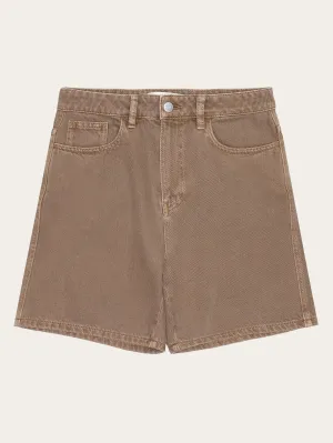 GALE straight mid-rise raw twill 5-pocket shorts - GOTS/Vegan - Tiramisu