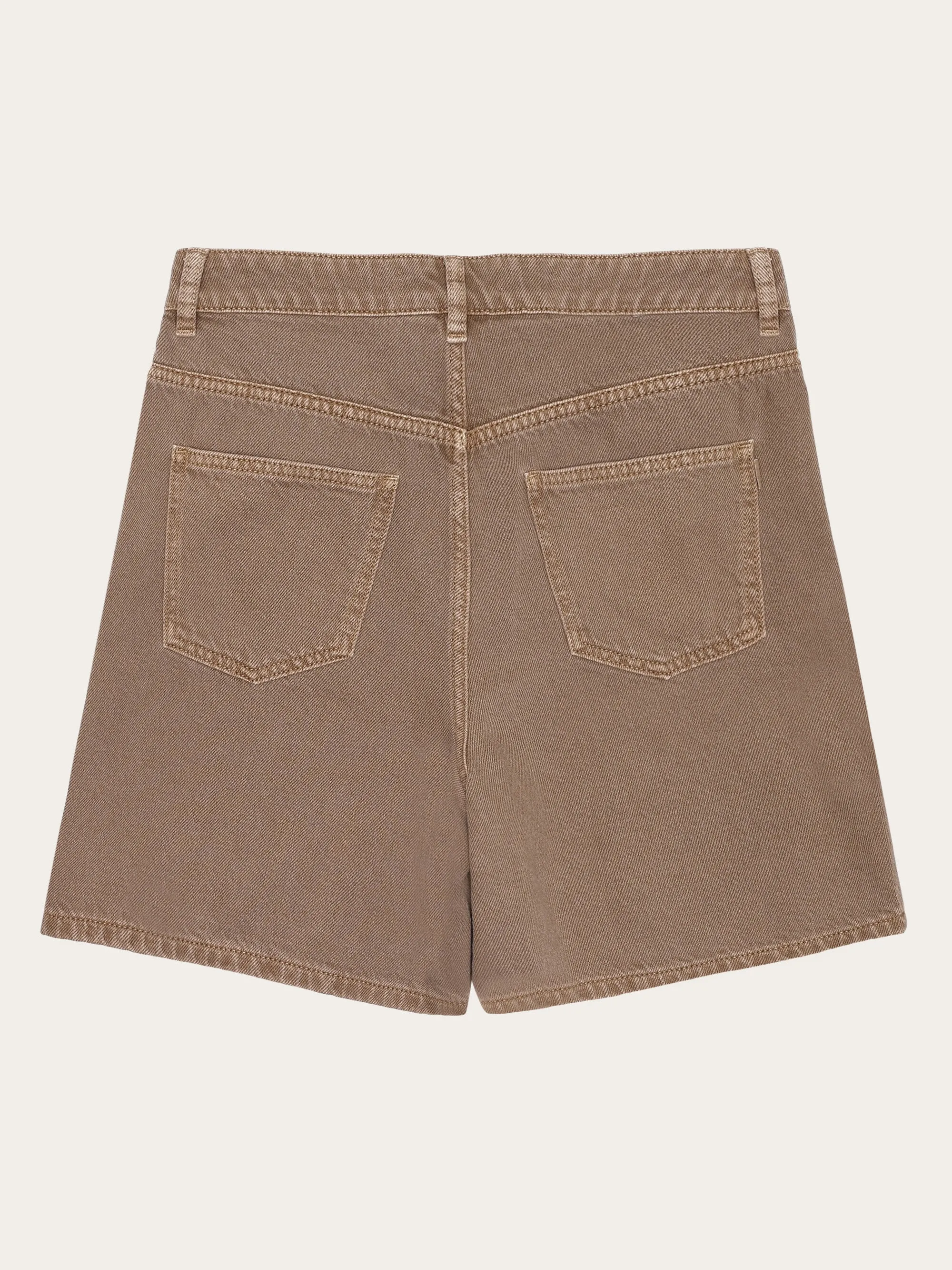 GALE straight mid-rise raw twill 5-pocket shorts - GOTS/Vegan - Tiramisu