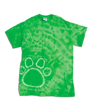 gildan tie-dye youth pawprints tee - kelly (s)