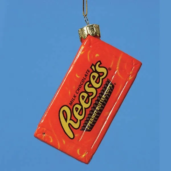 Glass Hershey Reese's Chocolate Bar Ornament