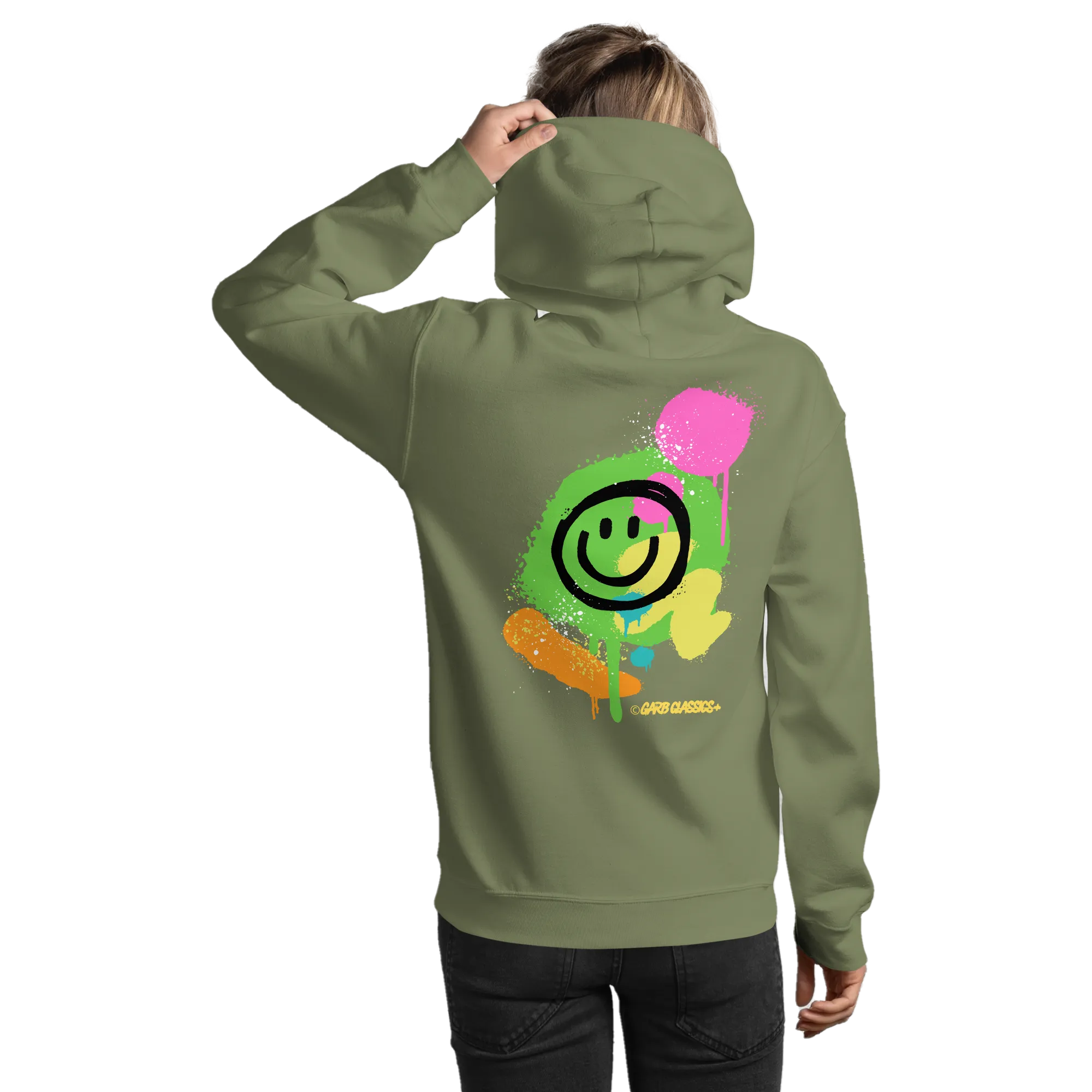 Graffiti Smiley Graphic Hoodie