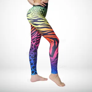 HZORI® |High Waist Printed Yoga Pants for Women, Tummy Control Running Sports Workout Yoga Leggings | Colorful Leopard Print Style