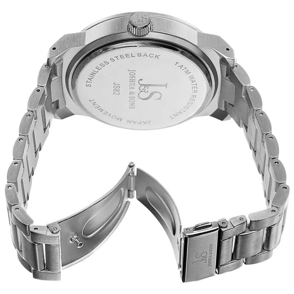 Joshua & Sons Bold Easy to Read Men's - Stainless Steel Bracelet - JS82SSB