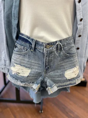 KanCan Beren Mid Rise Distressed Shorts