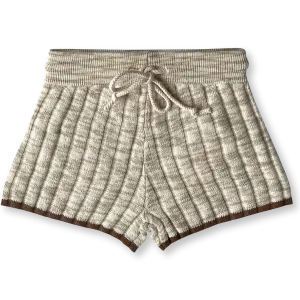 Knitted Rib Shorts- Latte