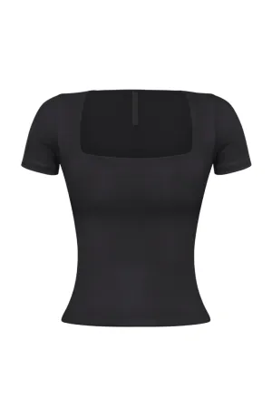 Kyra Short Sleeve Top (Black)