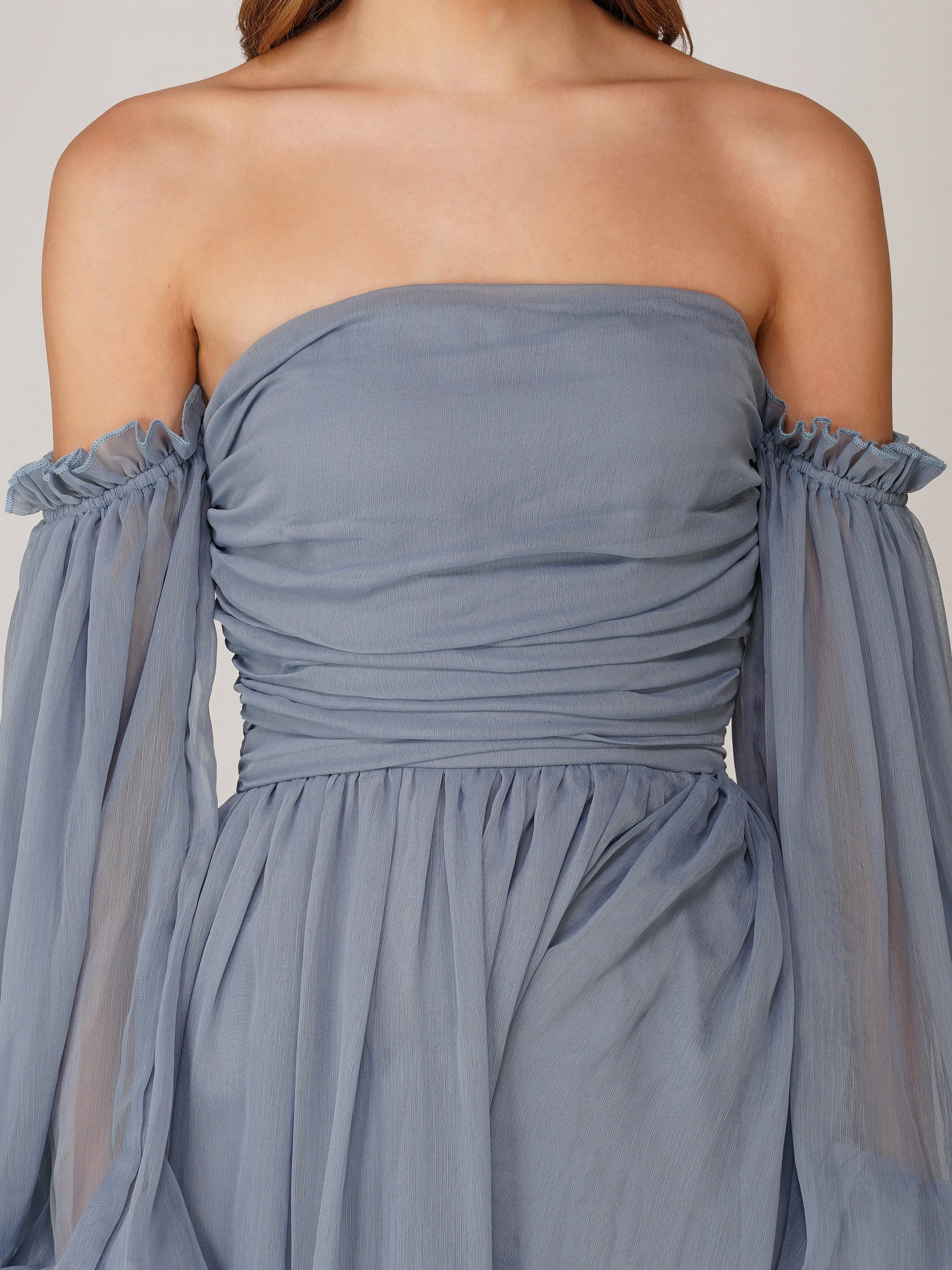 Lana Chiffon Maxi Dress in Dusty Blue