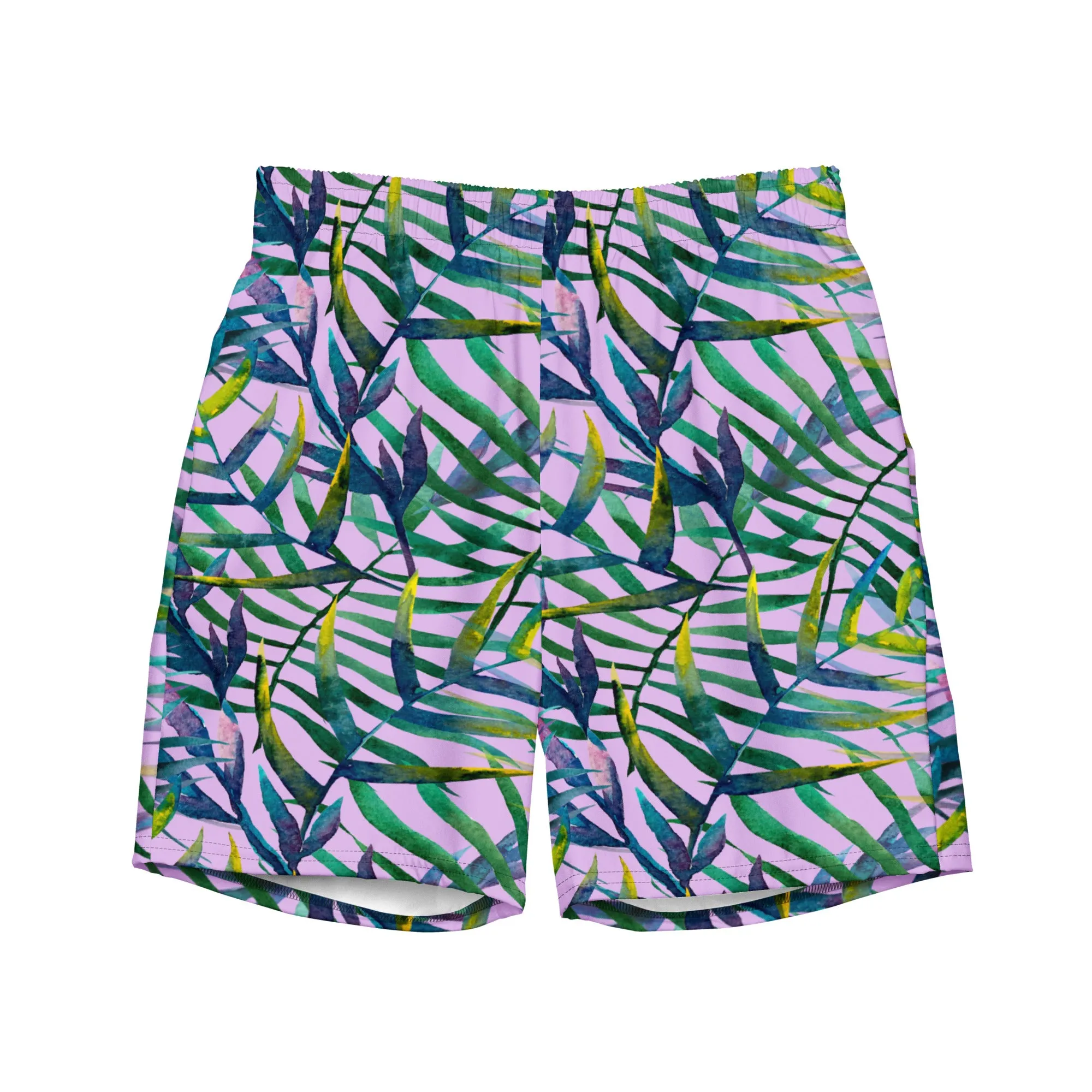 Leaf print swim trunk for men's