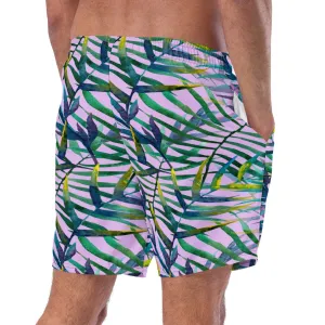 Leaf print swim trunk for men's