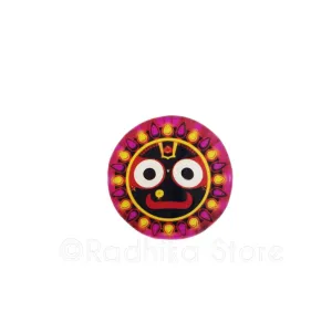 Lord Jagannath Bright Pink Flame Acrylic Button