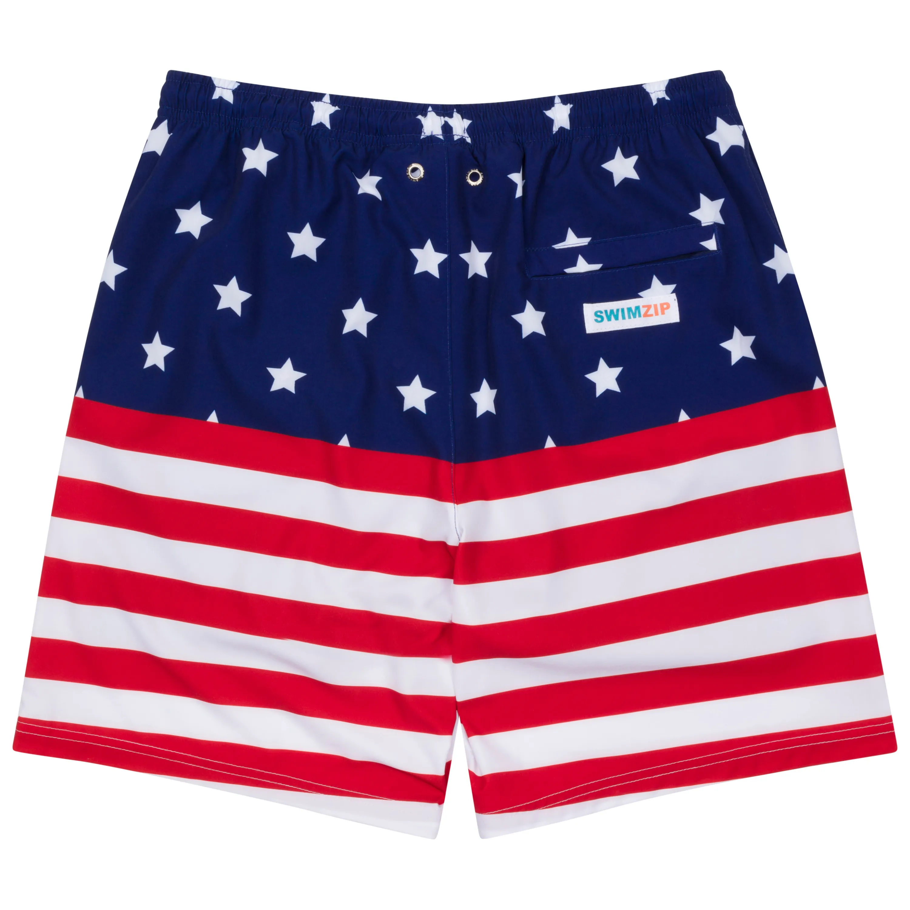 Men's 8" Swim Trunks Boxer Brief Liner | "Americana"