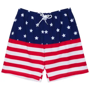 Men's 8" Swim Trunks Boxer Brief Liner | "Americana"