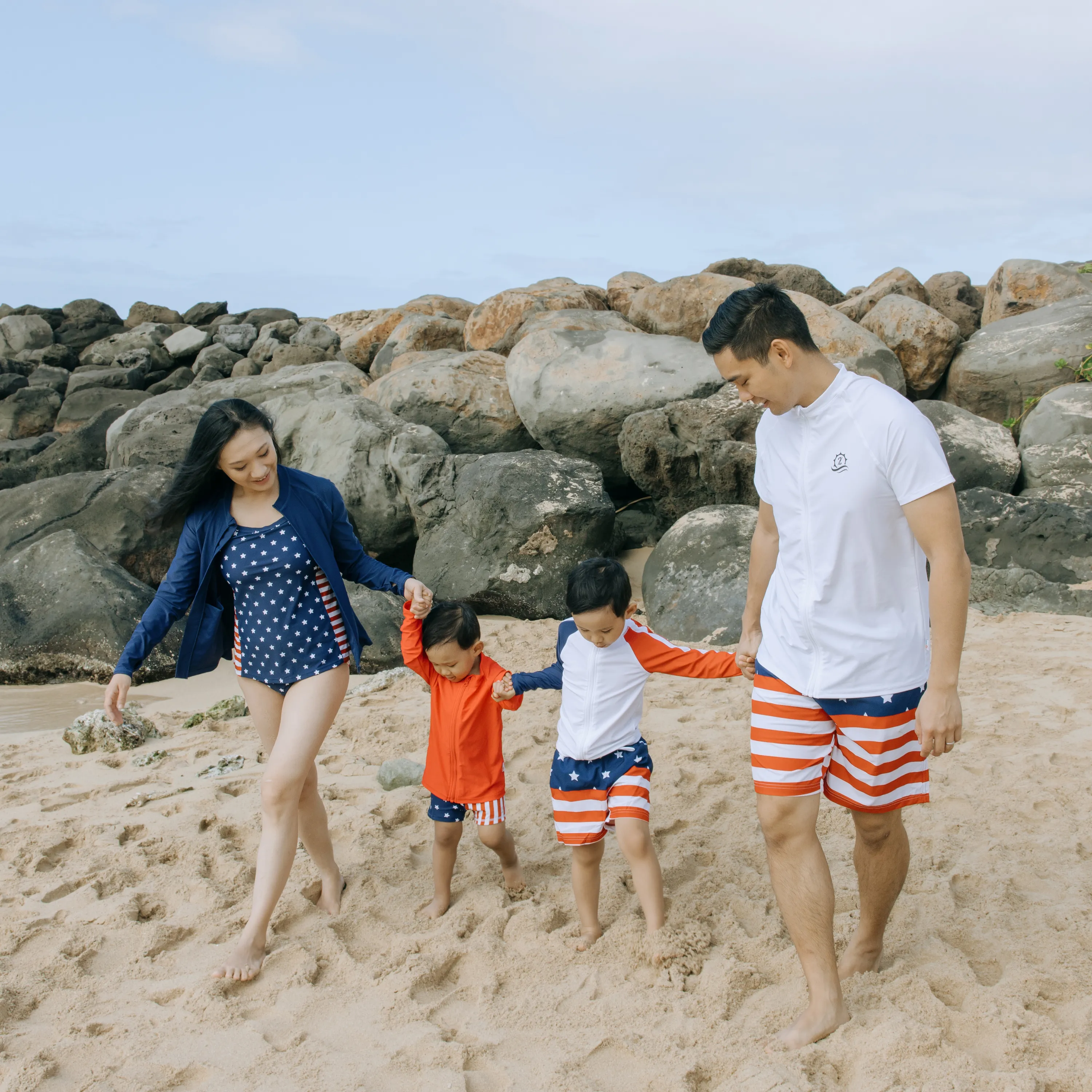 Men's 8" Swim Trunks Boxer Brief Liner | "Americana"